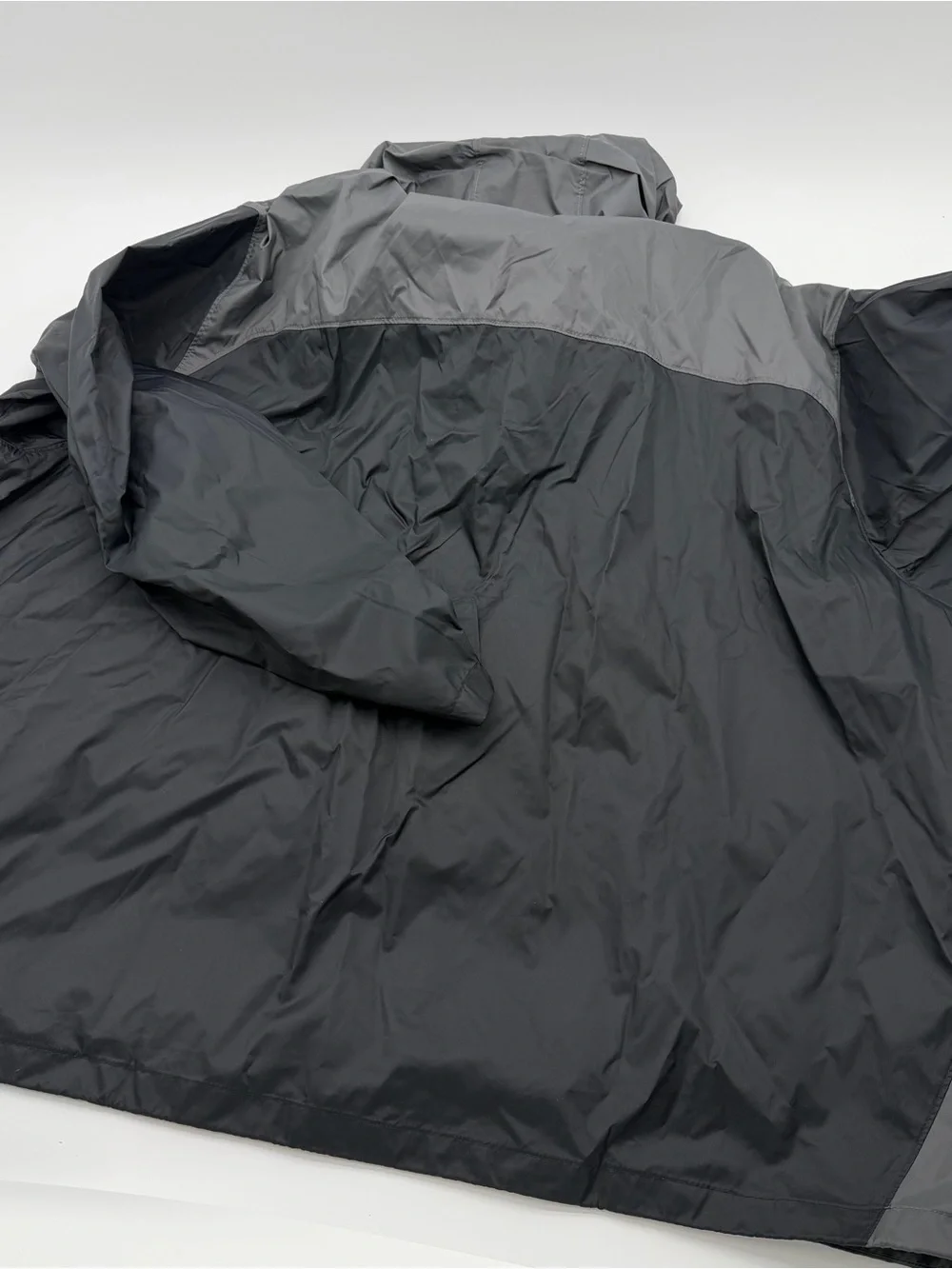 Columbia Hooded Two-Tone Black and Gray Rain Jacket